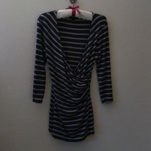 Ann Taylor gray striped top Size S